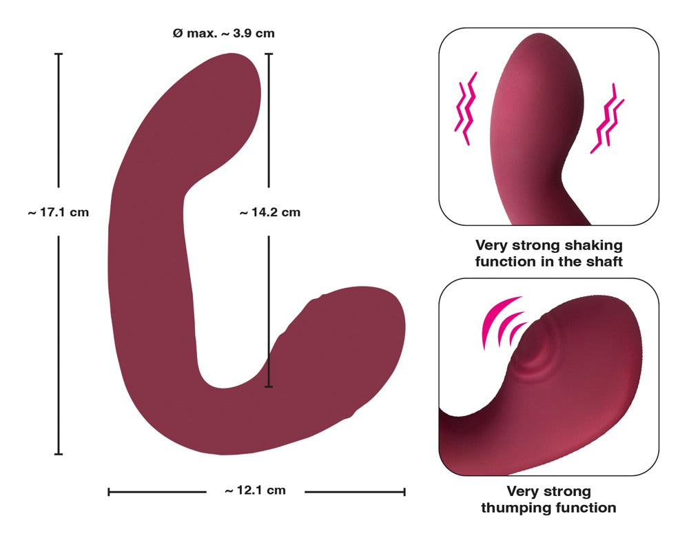 Vibrator Javida Thumping Shaking din silicon, în formă de iepuraș, 17 cm, USB