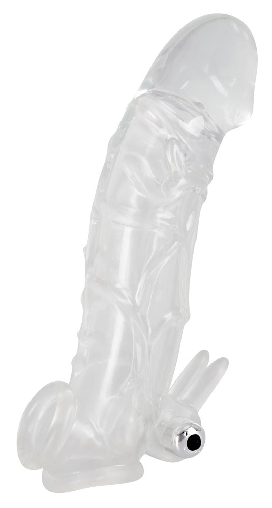Extensor de penis transparent cu vibrații, 23 cm