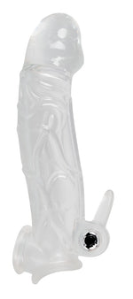 Extensor de penis transparent cu vibrații, 23 cm