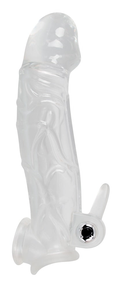 Extensor de penis transparent cu vibrații, 23 cm