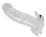 Extensor de penis transparent cu vibrații, 23 cm