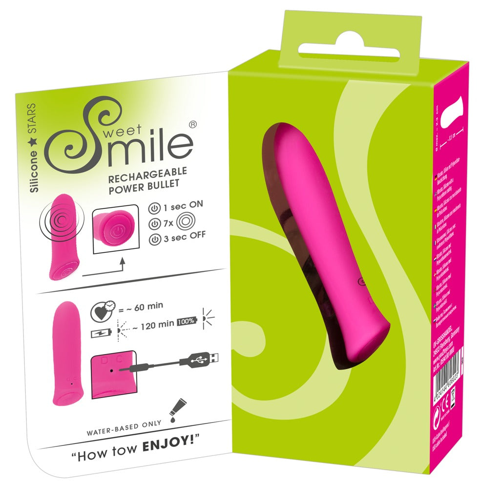 Vibrator mini USB Sweet Smile Power Bullet din silicon, 8,5 cm