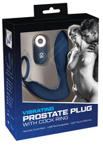 Plug vibrant pentru prostată cu inel pentru penis