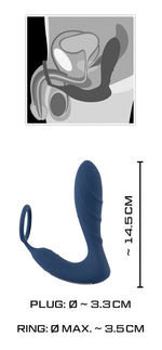 Plug vibrant pentru prostată cu inel pentru penis