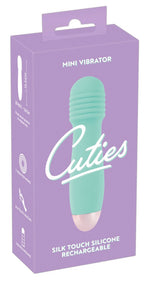 Mini vibrator din silicon Cuties verde USB 12,5 cm