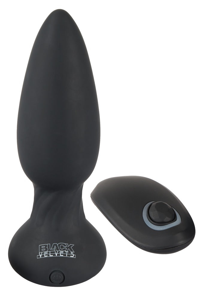 Plug anal rotativ Black Velvets cu telecomandă USB 14 cm