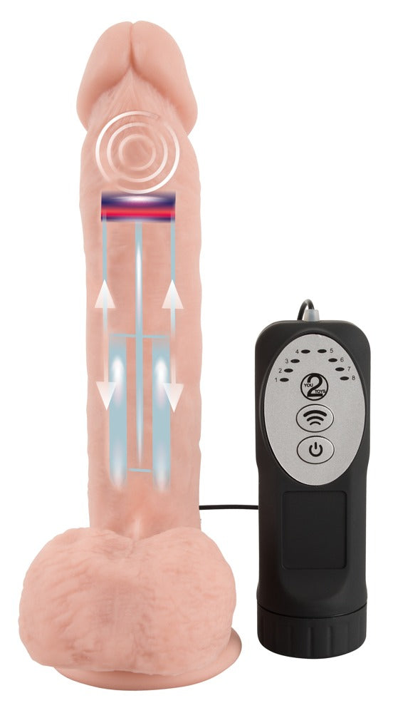 Vibrator realist din silicon medical cu împingere 21 cm