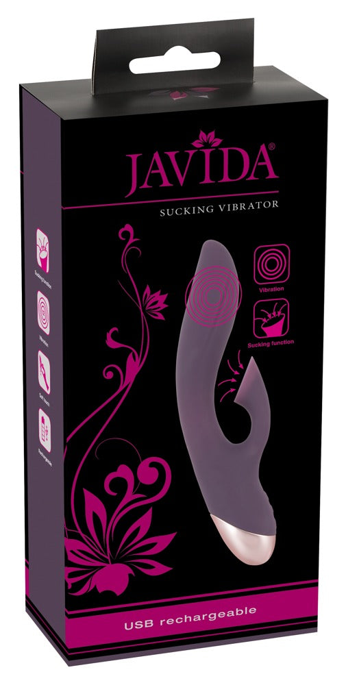 Vibrator cu ventoză din silicon pentru punctul G, USB, 21 cm