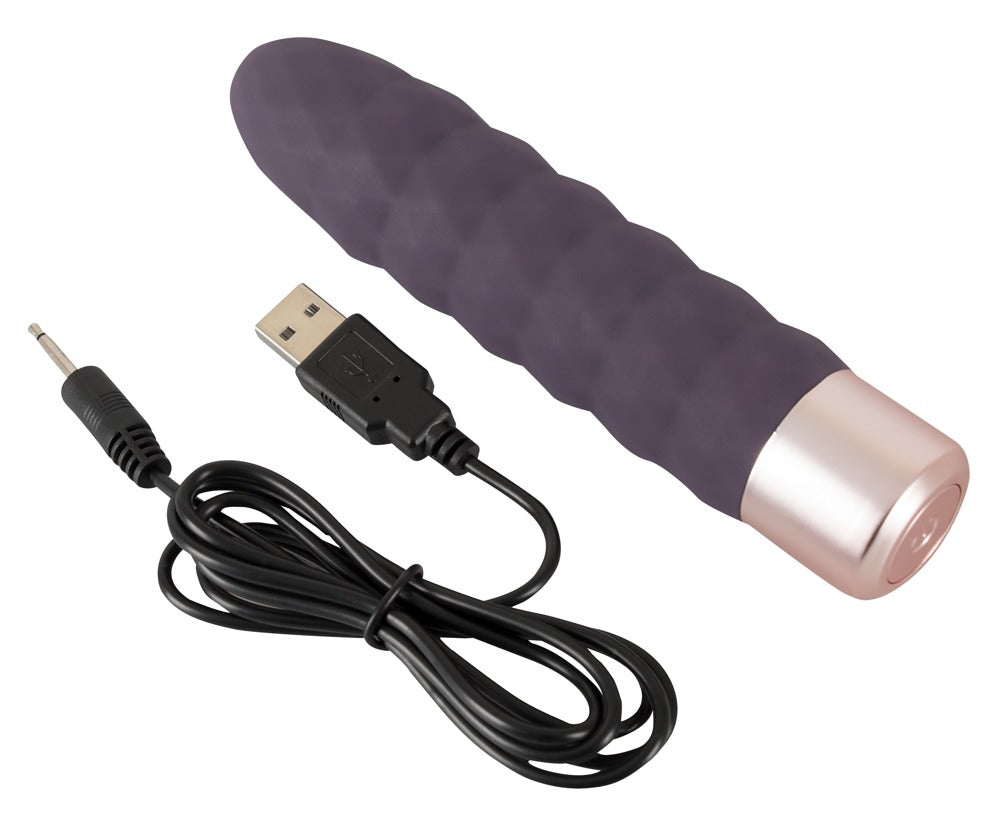 Vibrator Diamond Vibe cu valuri din silicon, USB, 15 cm