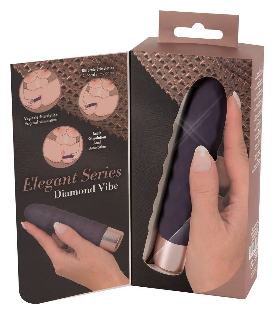 Vibrator Diamond Vibe cu valuri din silicon, USB, 15 cm