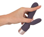 Vibrator USB cu iepuraș dublu din silicon, serie Elegant, 15,2 cm