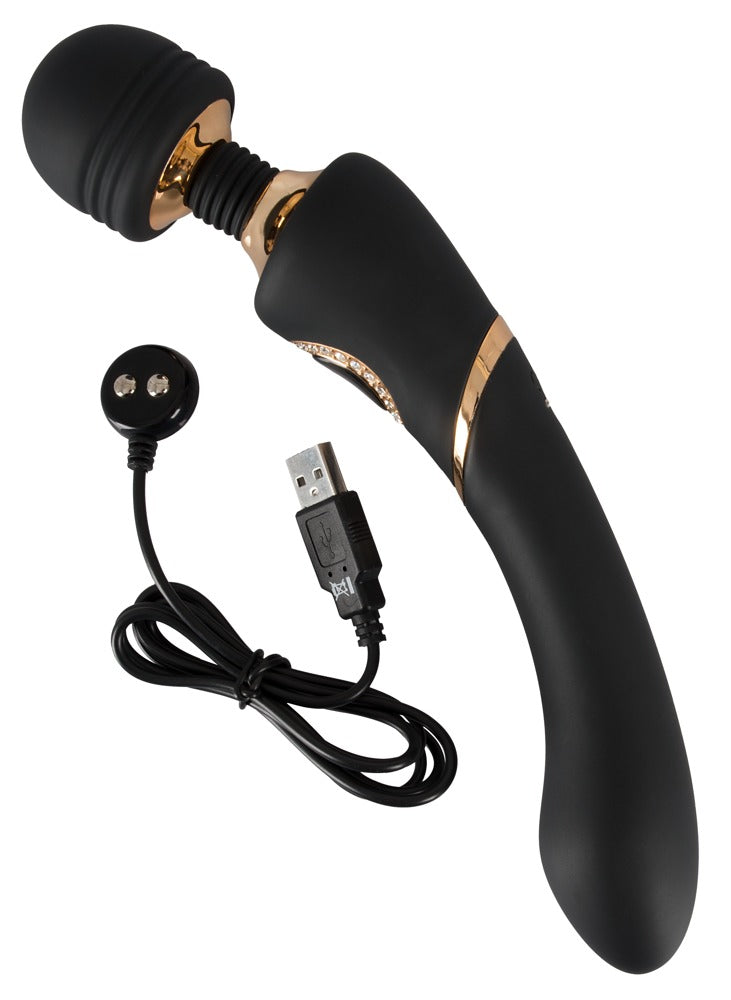 Masaj cu baghetă USB Cleopatra din silicon, 24 cm