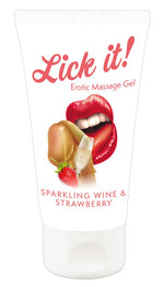 Linge-l! Gel de masaj erotic vegan cu vin spumant și căpșuni 50 ml
