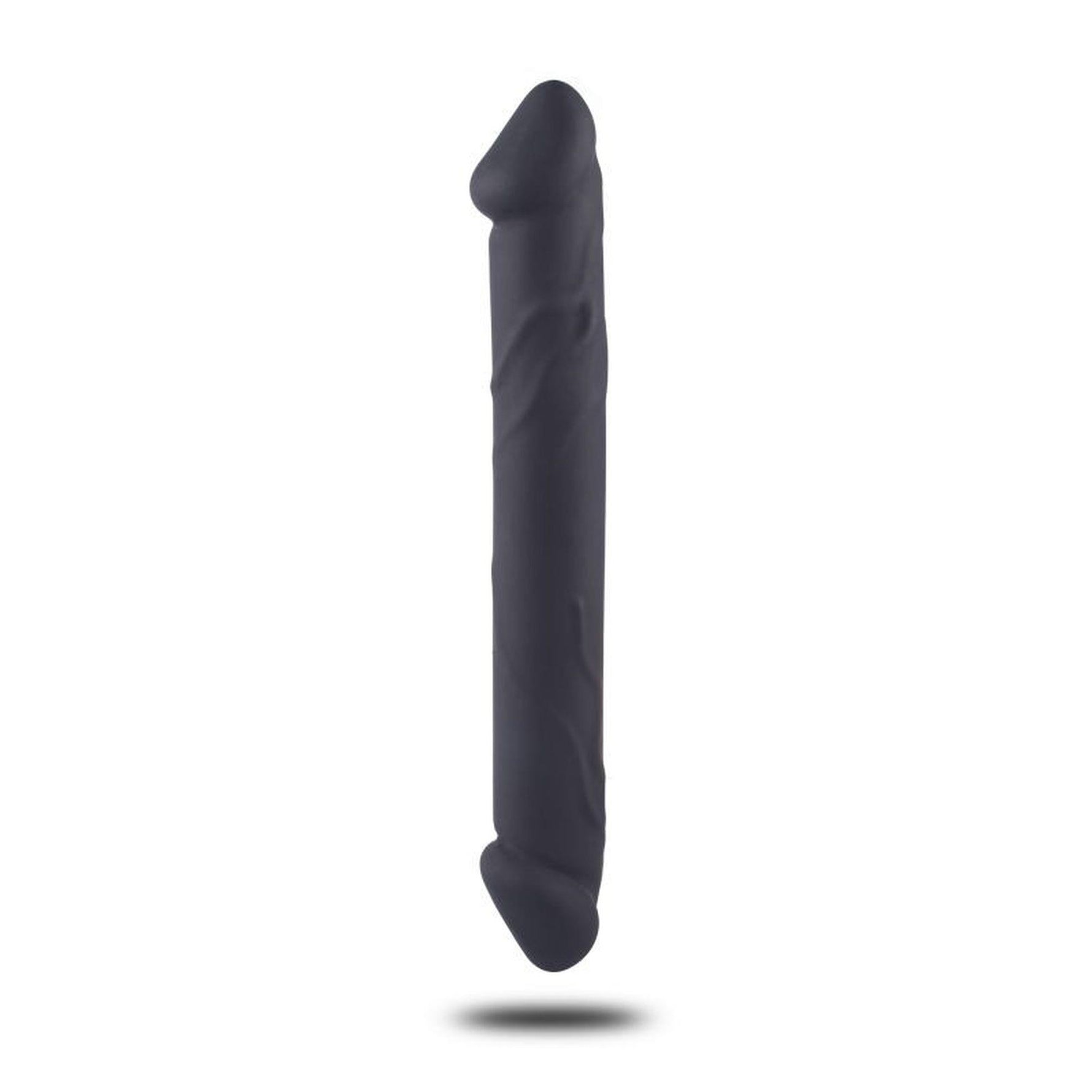 Dildo dublu din silicon Double Joy de la Toyz4lovers, negru, 23 cm