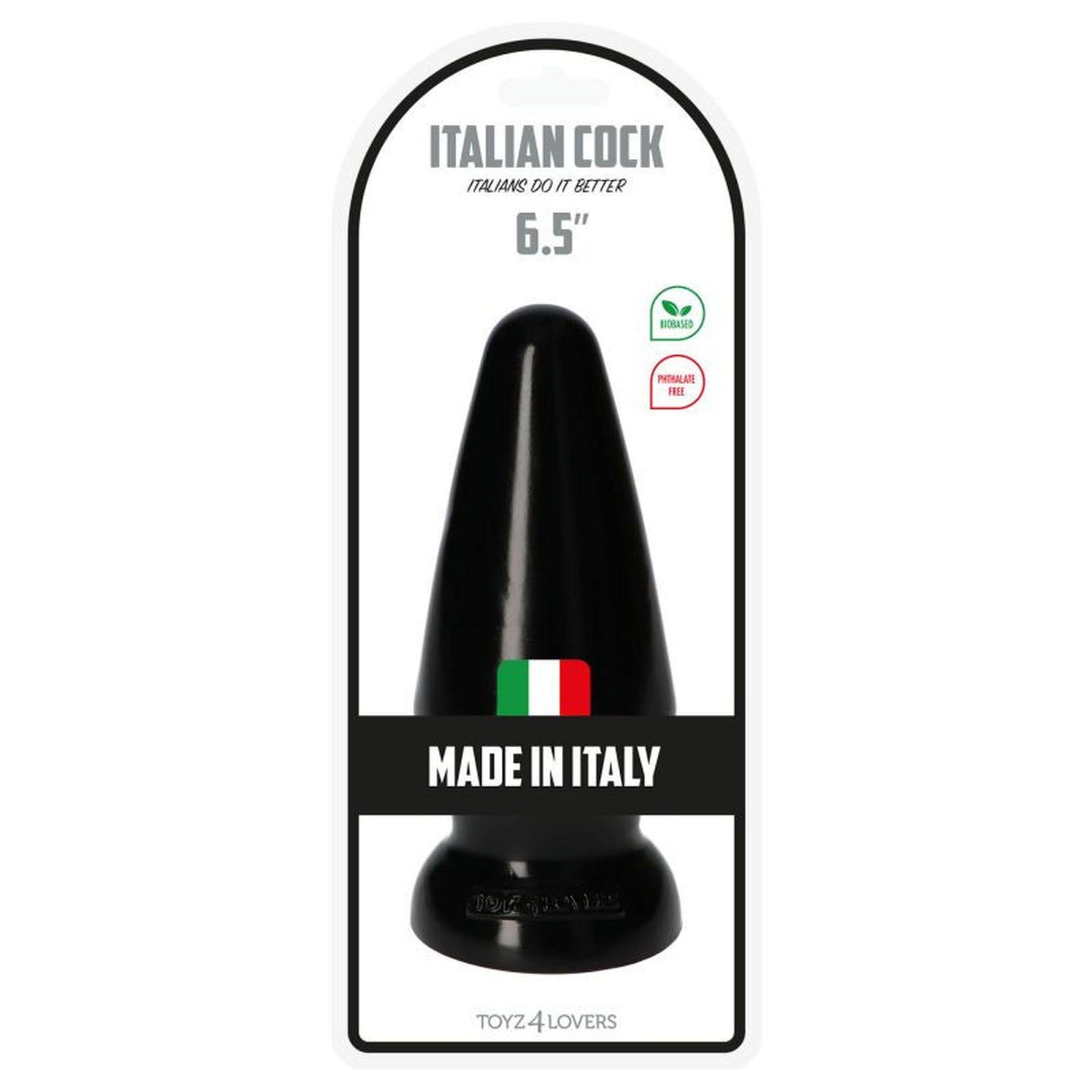Dop anal italian pentru penis Toyz4lovers PVC negru 16,5 cm
