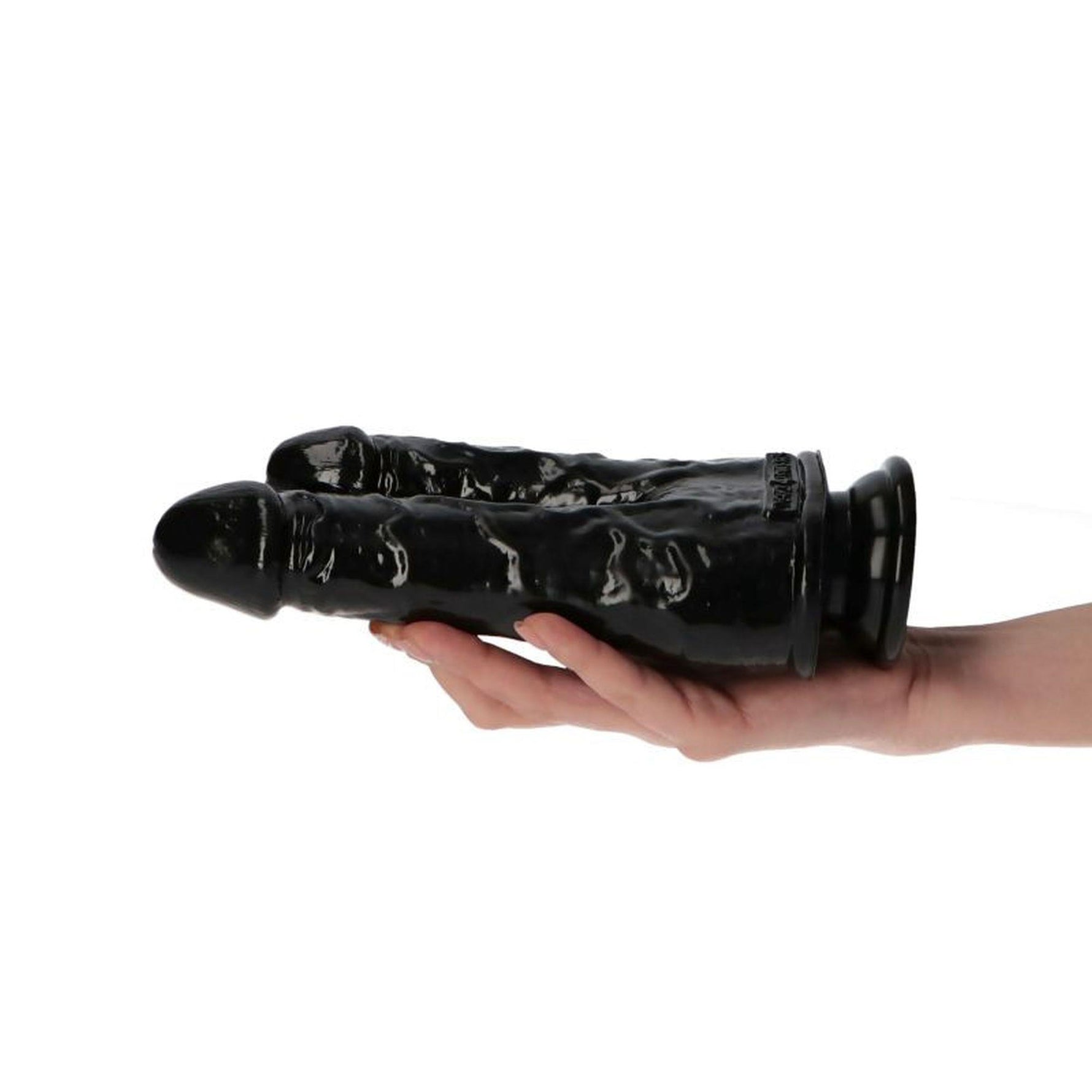Dildo dublu Romolo e Remo Toyz4lovers negru 18,5 cm