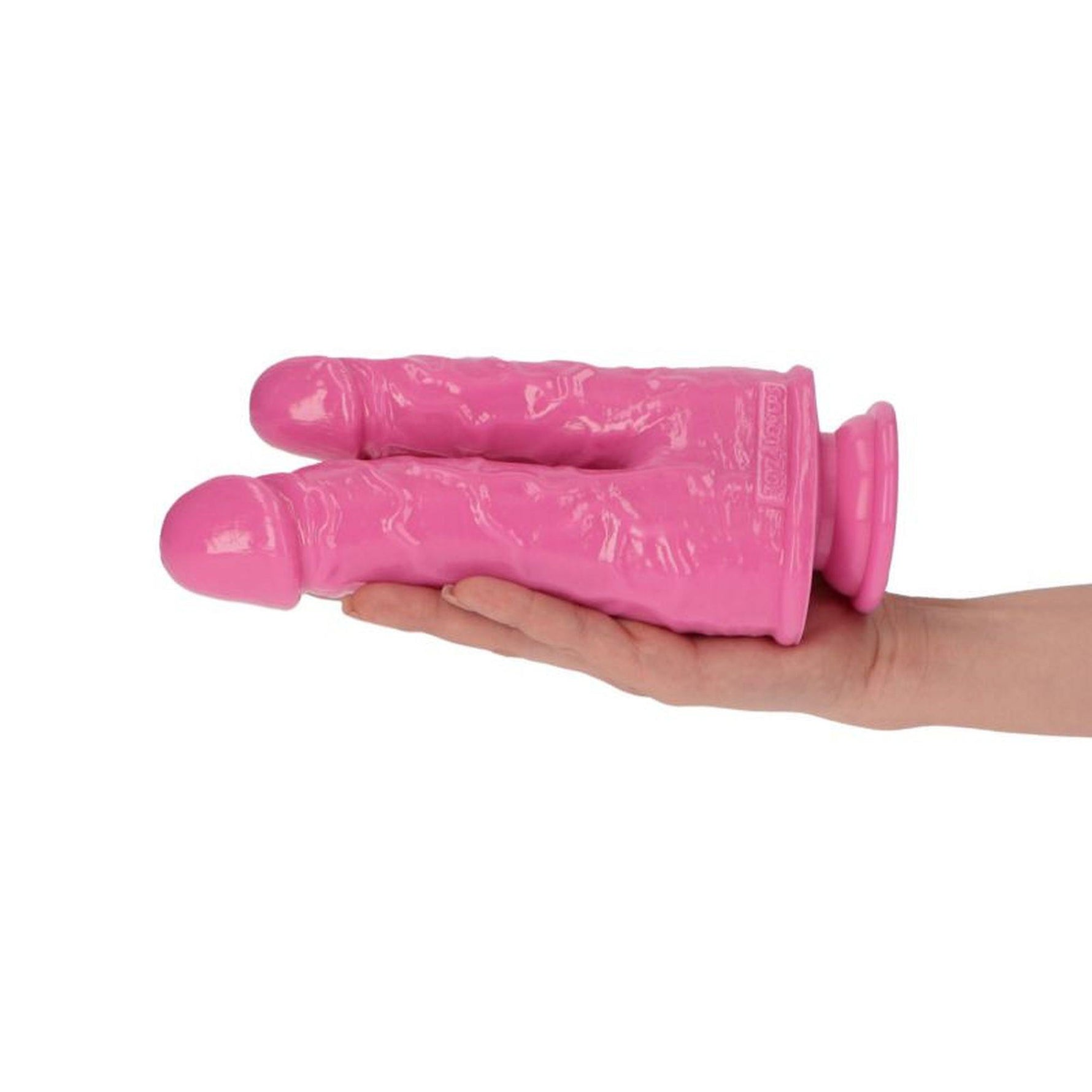 Dildo dublu Romolo e Remo roz 18,5 cm