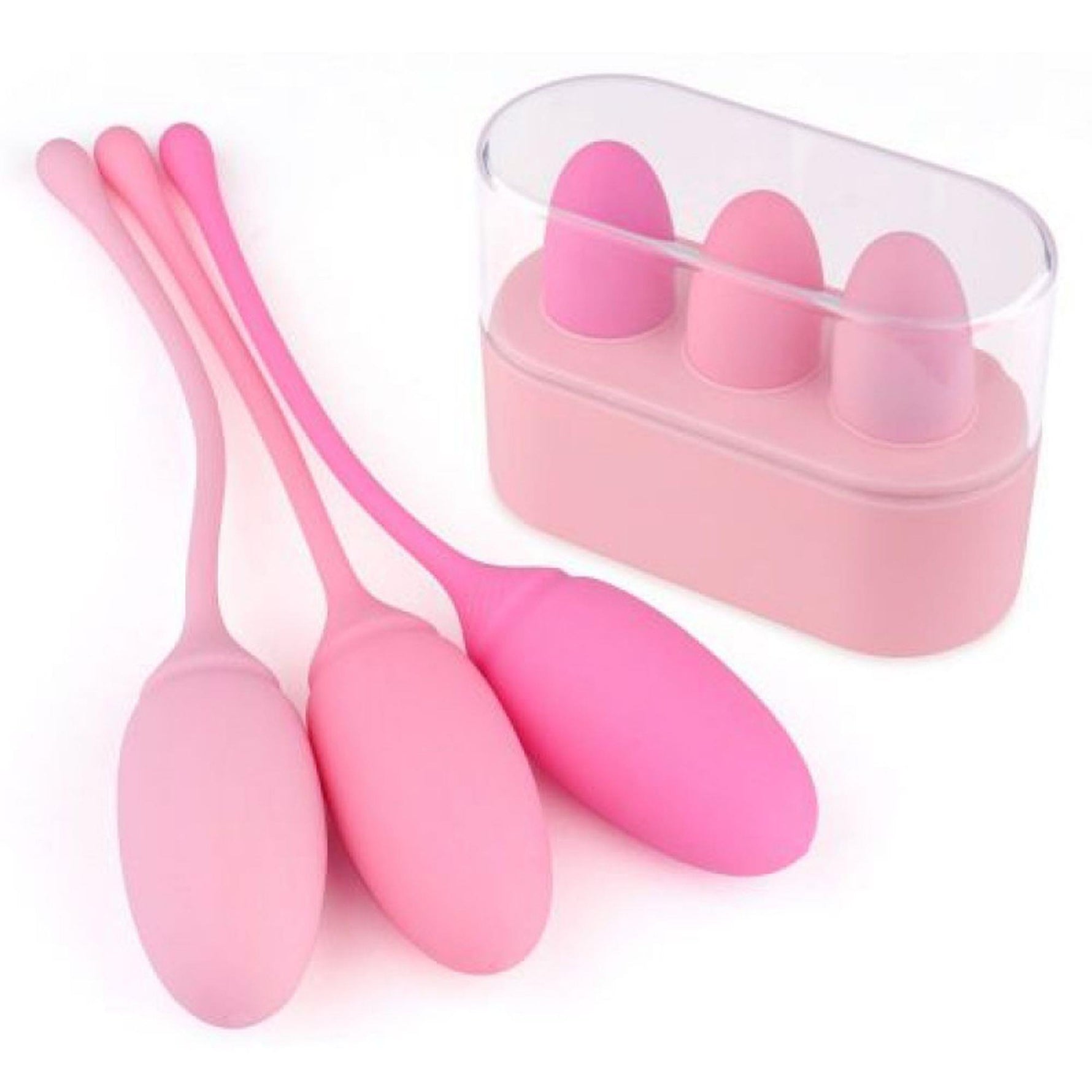 Bile vaginale din silicon roz Toyz4lovers pentru Kegel, 3 buc. 15,5 cm