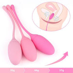 Bile vaginale din silicon roz Toyz4lovers pentru Kegel, 3 buc. 15,5 cm