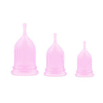 Cupe menstruale Elys din silicon roz, set de 3