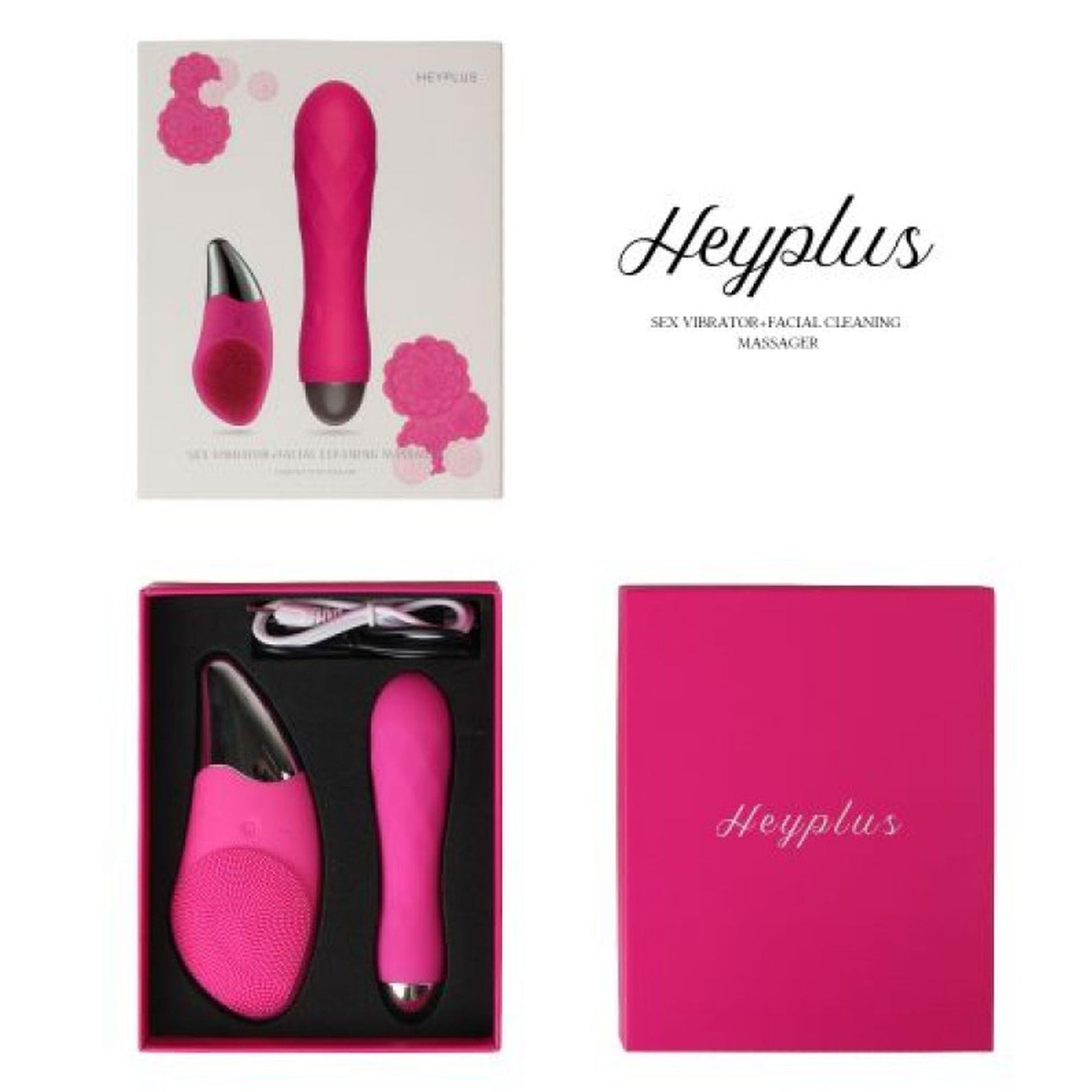 Vibrator Leten Pro Delight roz cu motor dublu USB 12,5 cm