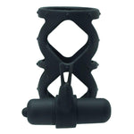Inel vibrant din silicon Toyz4lovers, în formă de iepure, negru, 7,5 cm