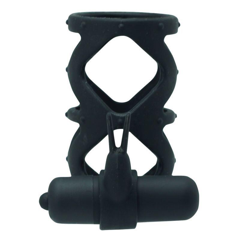 Inel vibrant din silicon Toyz4lovers, în formă de iepure, negru, 7,5 cm