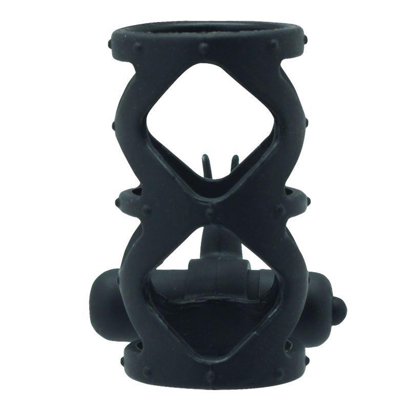 Inel vibrant din silicon Toyz4lovers, în formă de iepure, negru, 7,5 cm
