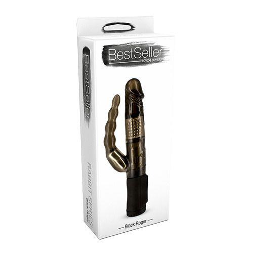 Vibrator cu gel Toyz4lovers cu perle rotative negre