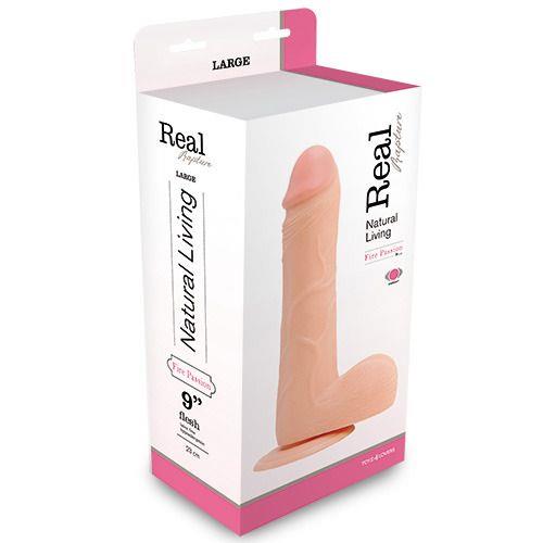 Vibrator realist Real Rapture alb cu telecomandă 25 cm