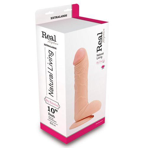 Vibrator realist Real Rapture alb cu telecomandă 28 cm