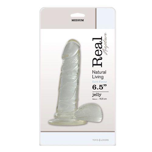 Dildo cu gel transparent Real Rapture 16 cm