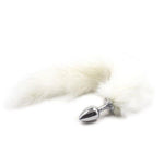 Dop anal lung cu coadă de vulpe Toyz4lovers, alb, 7 cm