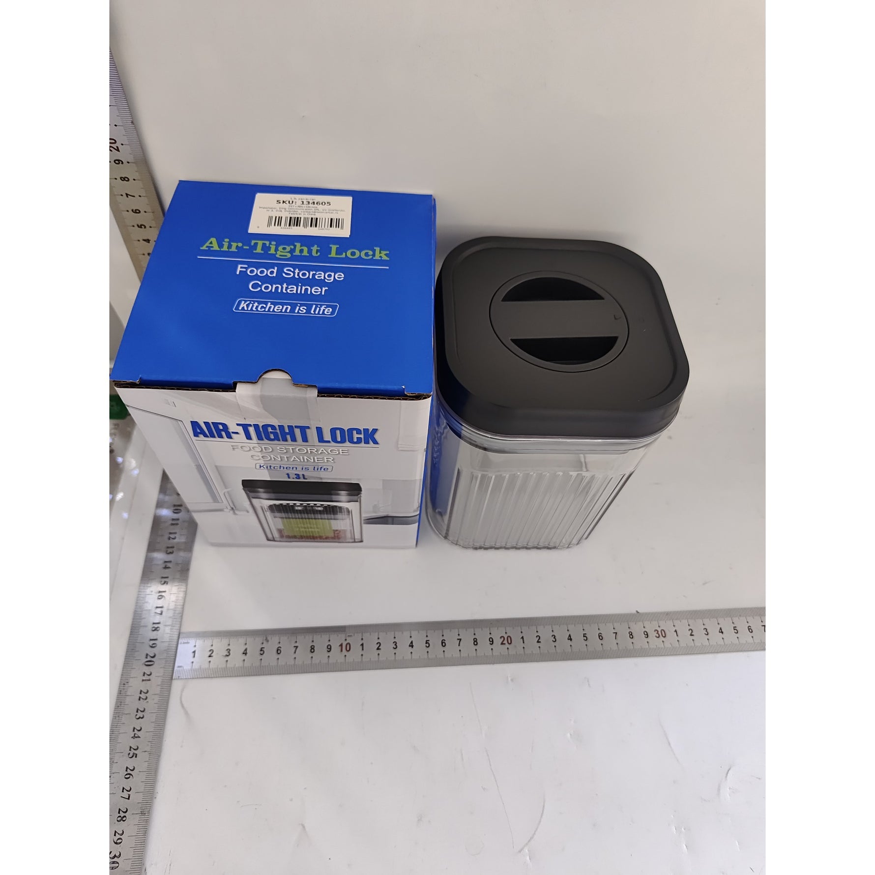 Cutie de Depozitare Alimente, Flippy, tip Container, 1.3L, Recipiente pentru Cereale in Bucatarie, Transparente cu