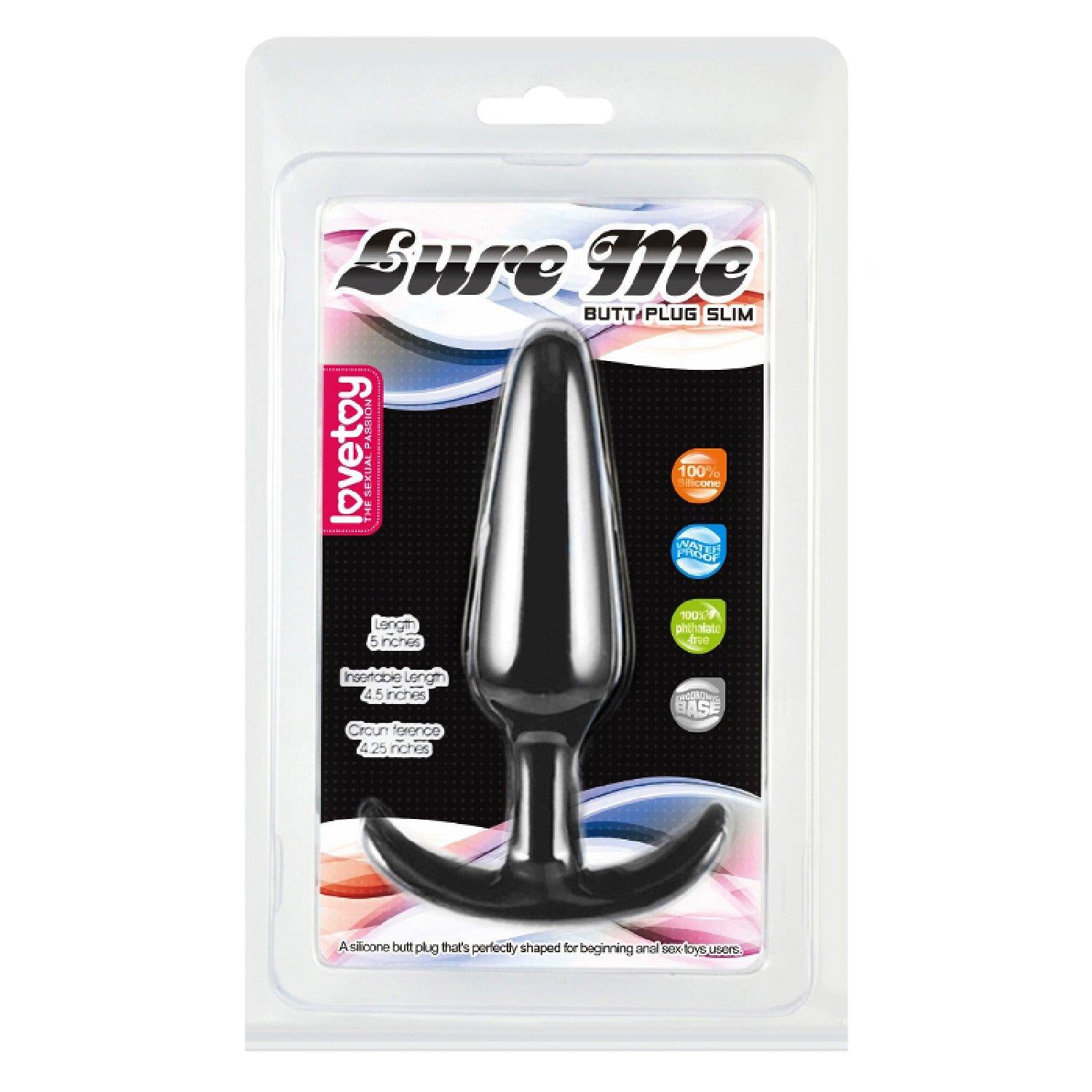 Plug anal din silicon Lure Me Classic Lovetoy, negru, 13 cm