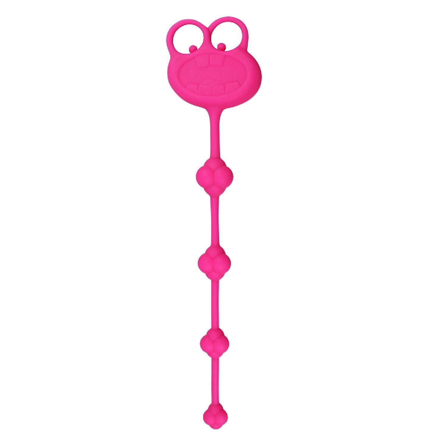 Perle anale din silicon în formă de broască Lovetoy, roz, 25 cm