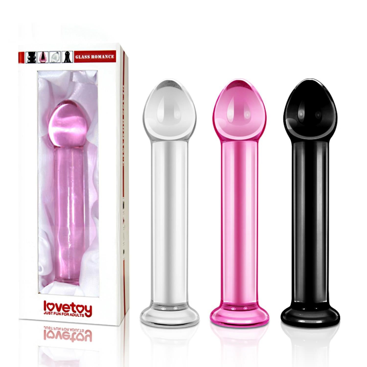 Dildo Romance Lovetoy din sticlă, negru, 16 cm