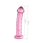 Dildo Lovetoy din sticlă cu umflături, roz, 14 cm