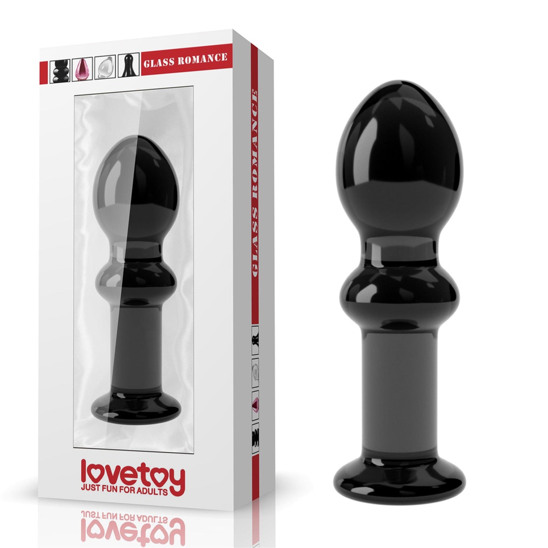 Lovetoy Dop Anal Romance din Sticlă Negru 11 cm