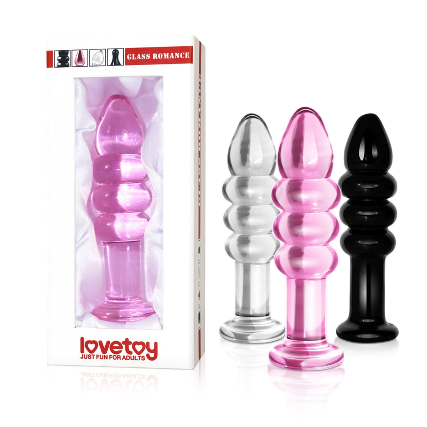 Lovetoy Dop Anal Romance din Sticlă Negru 14 cm