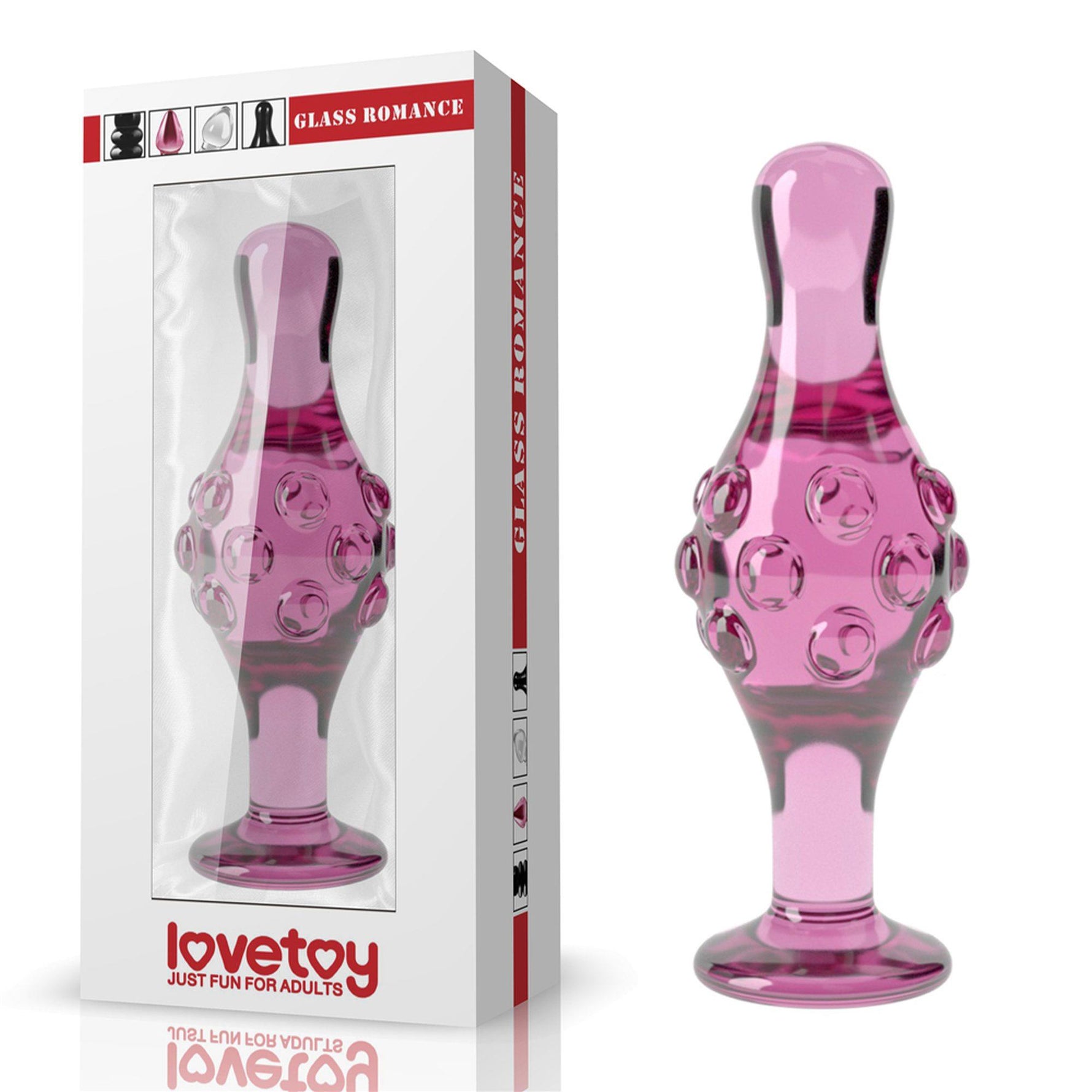 Lovetoy Dop Anal Romance din Sticlă Roz 11 cm