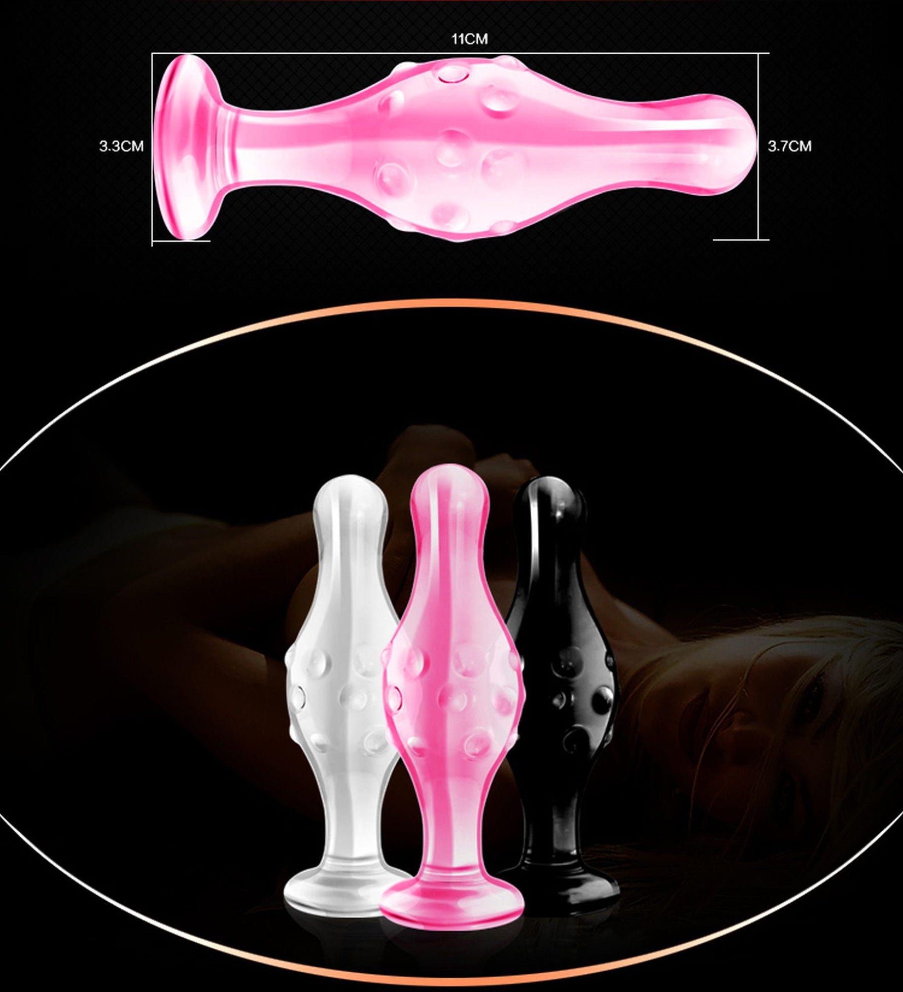 Lovetoy Dop Anal Romance din Sticlă Negru 11 cm