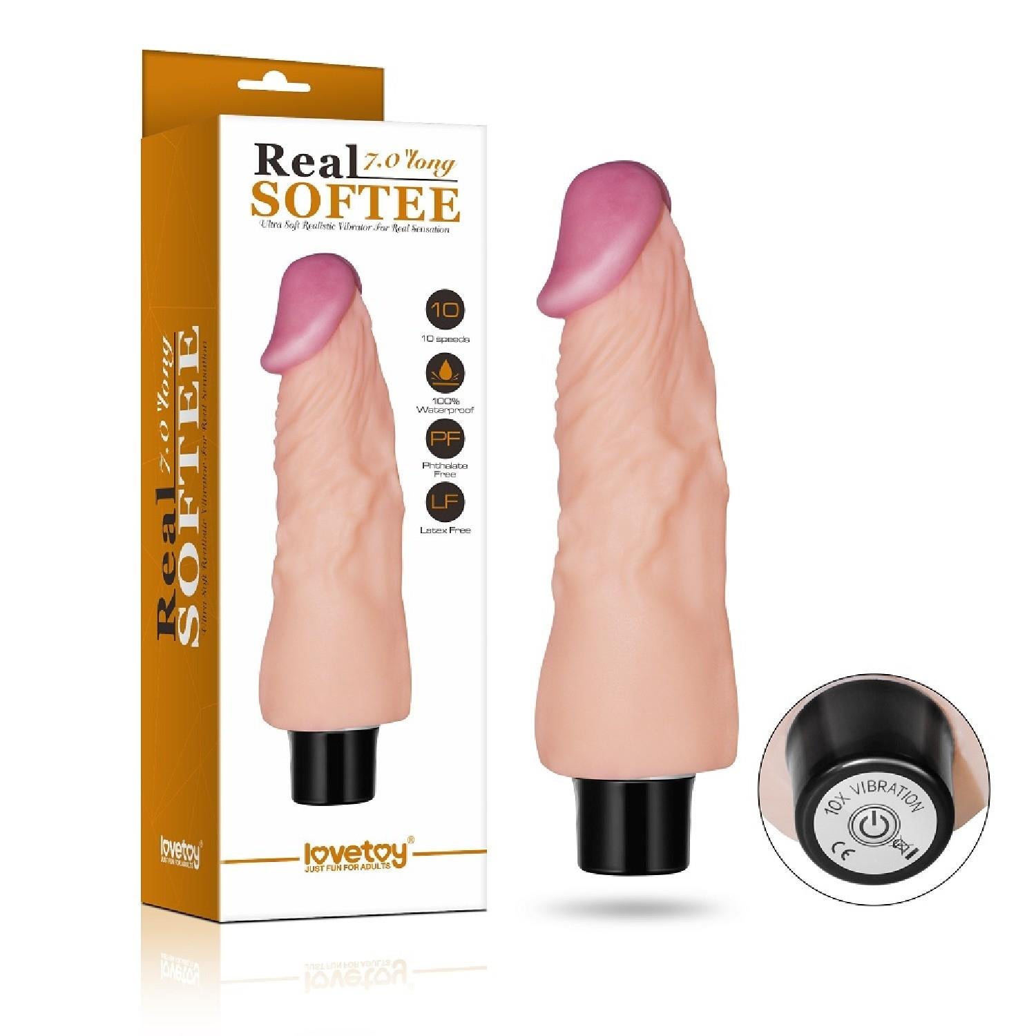 Vibrator realist moale Real Softee Lovetoy 18 cm