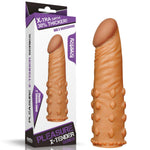 Extensor realist pentru penis Lovetoy, maro, 18 cm