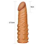 Extensor realist pentru penis Lovetoy, maro, 18 cm