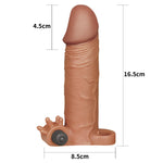 Extensor vibrant pentru penis Lovetoy, maro, 17,5 cm