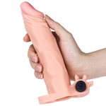 Extensor vibrant pentru penis Lovetoy, culoarea pielii, 19 cm