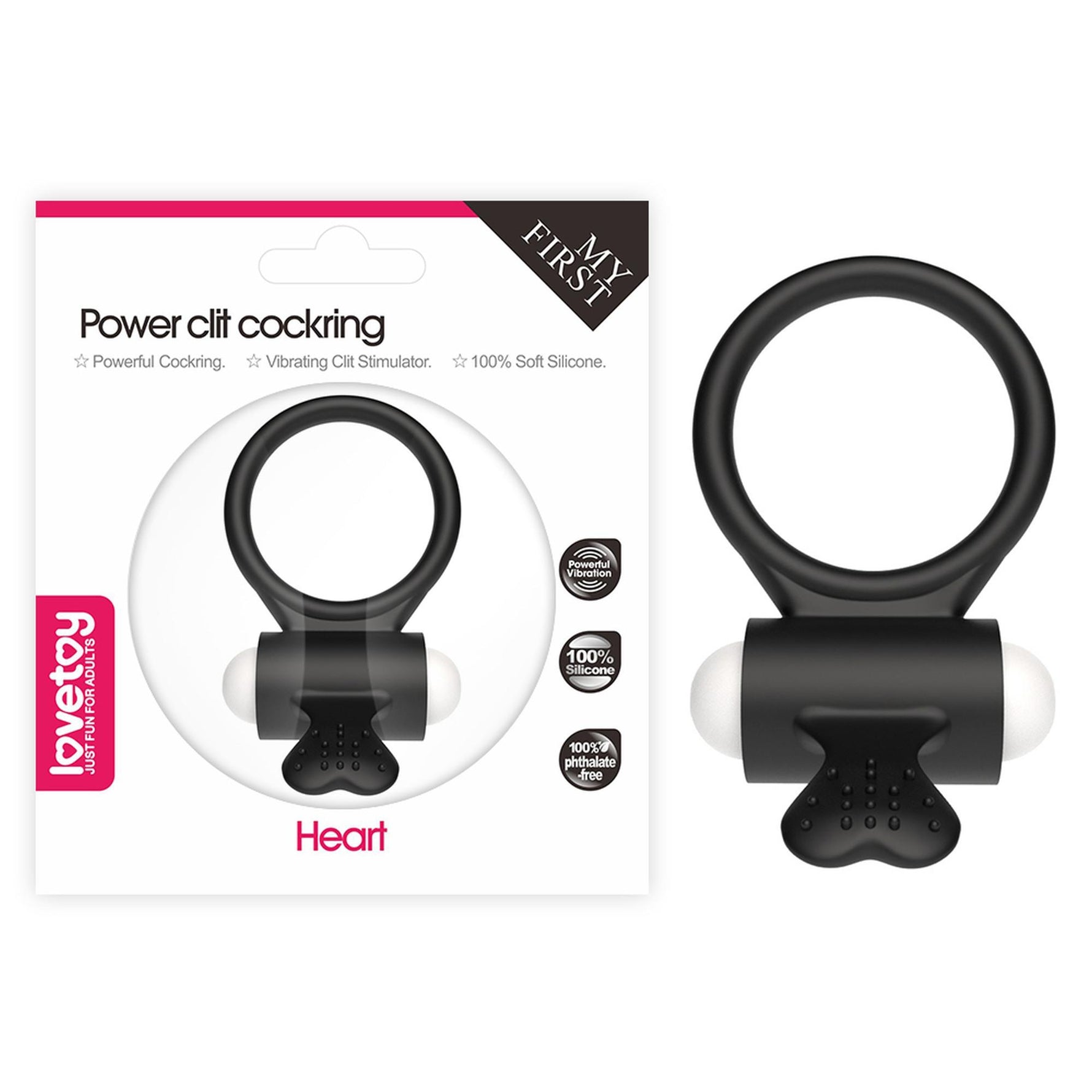Inel vibrator Lovetoy din silicon negru 7 cm