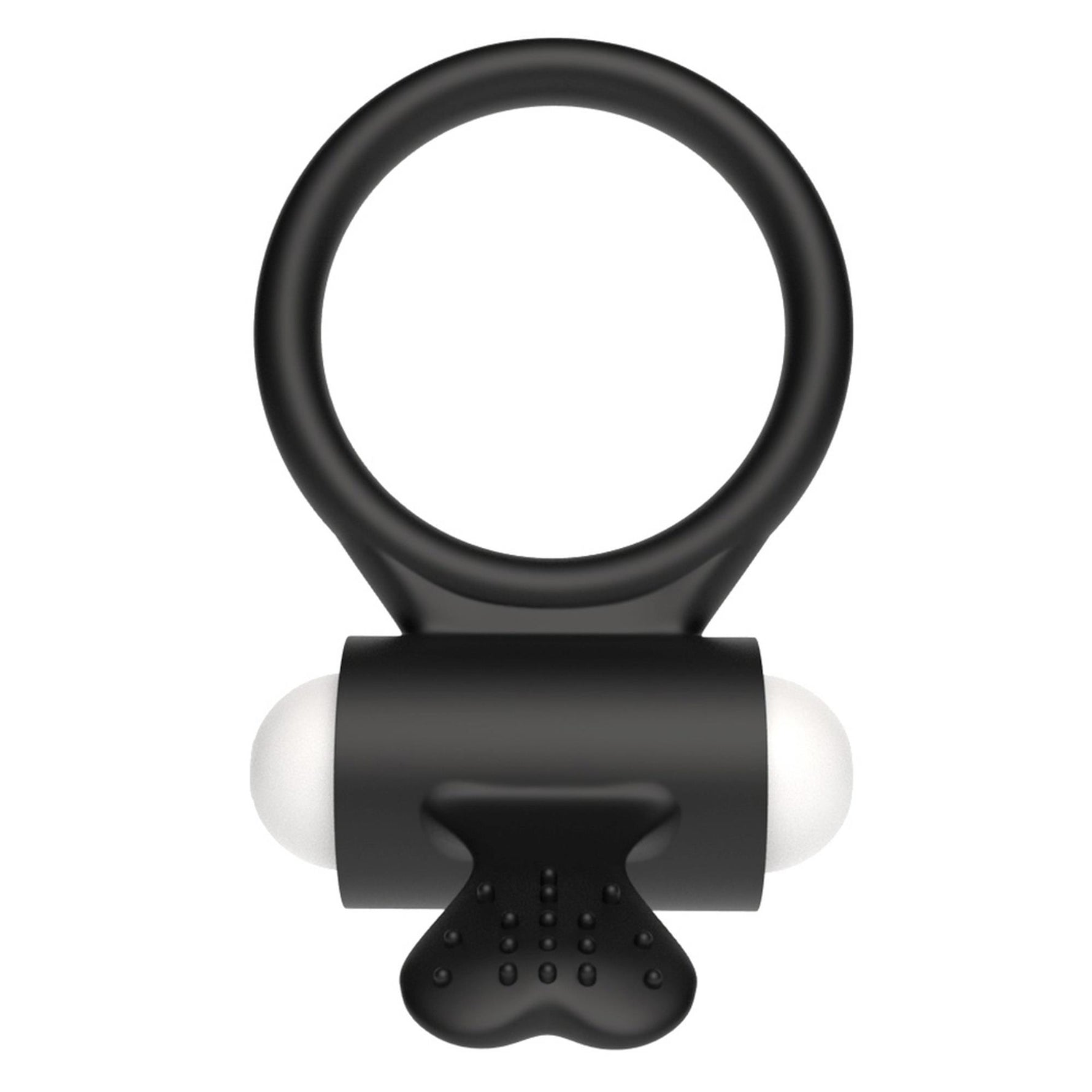 Inel vibrator Lovetoy din silicon negru 7 cm