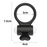 Inel vibrator Lovetoy din silicon negru 7 cm